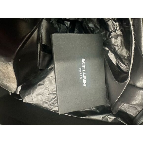 Saint Laurent Tribute 105 leather platform sandals, black, size 37 - Picture 4 of 5